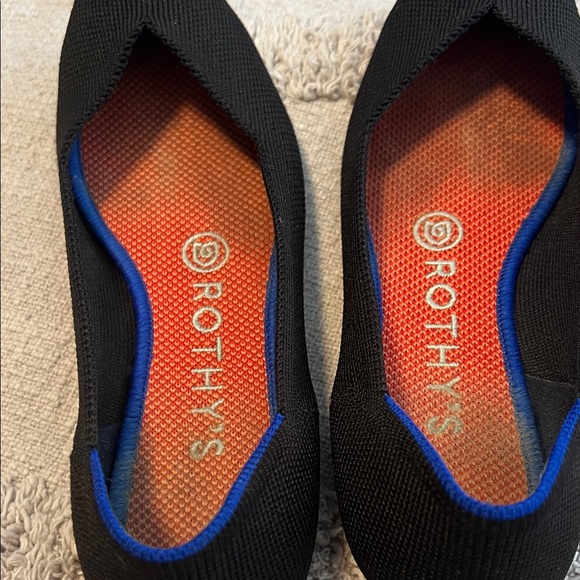 Rothy's Black Flats with Blue Trim - Picture 6 of 6